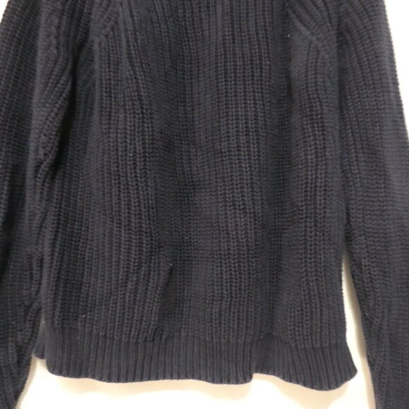525 AMERICA | small | Navy Blue Cotton Chunky Knit Crewneck Sweater - Picture 13 of 16